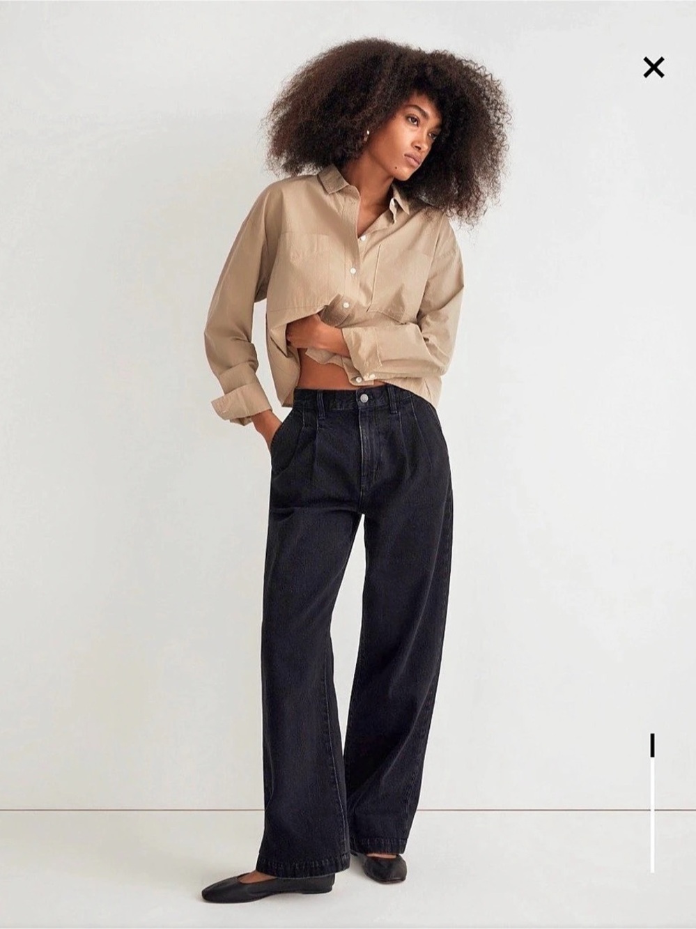 Madewell The Harlow Wide-Leg Jean Black Jeans